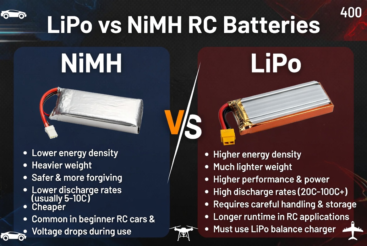 LiPo vs NiMH RC Battery