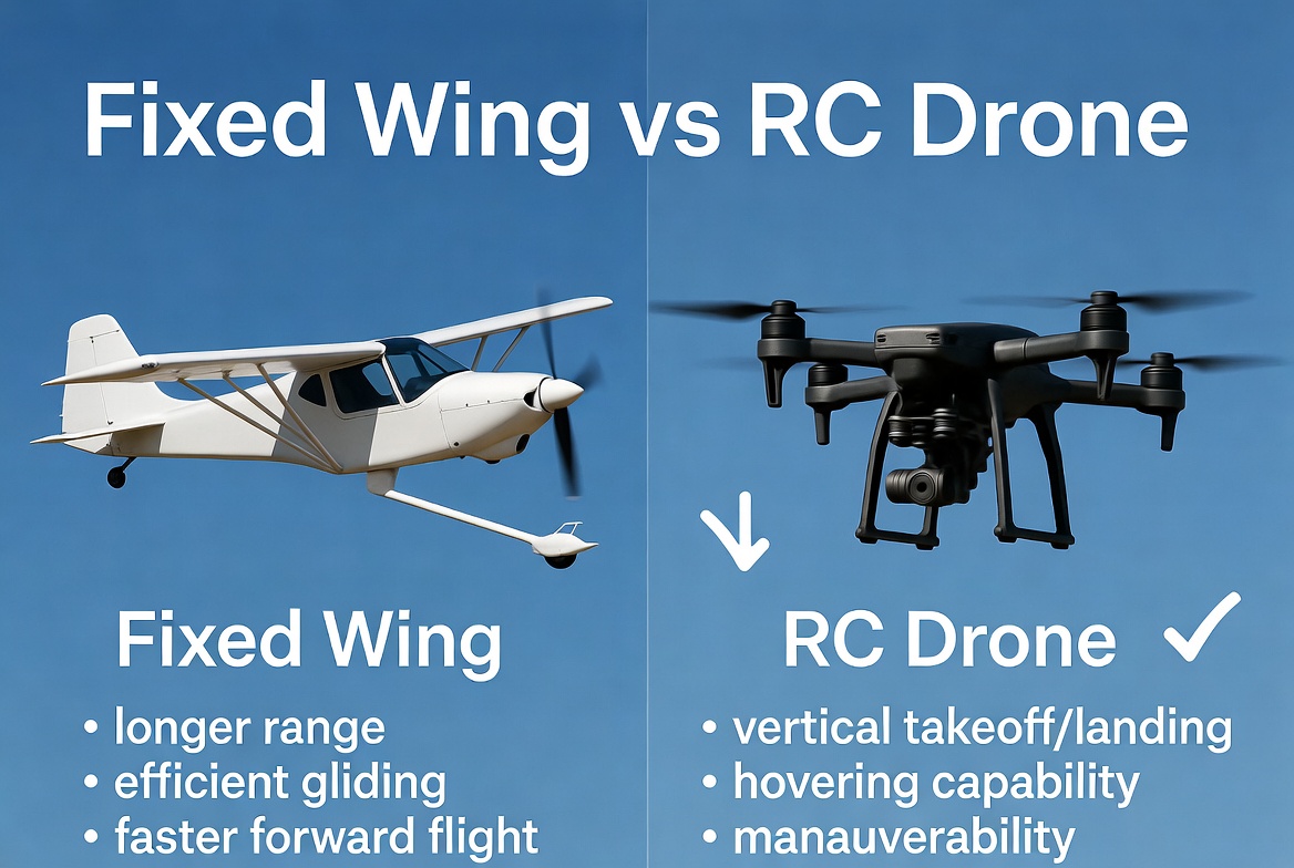 fixed wing vs rc drone