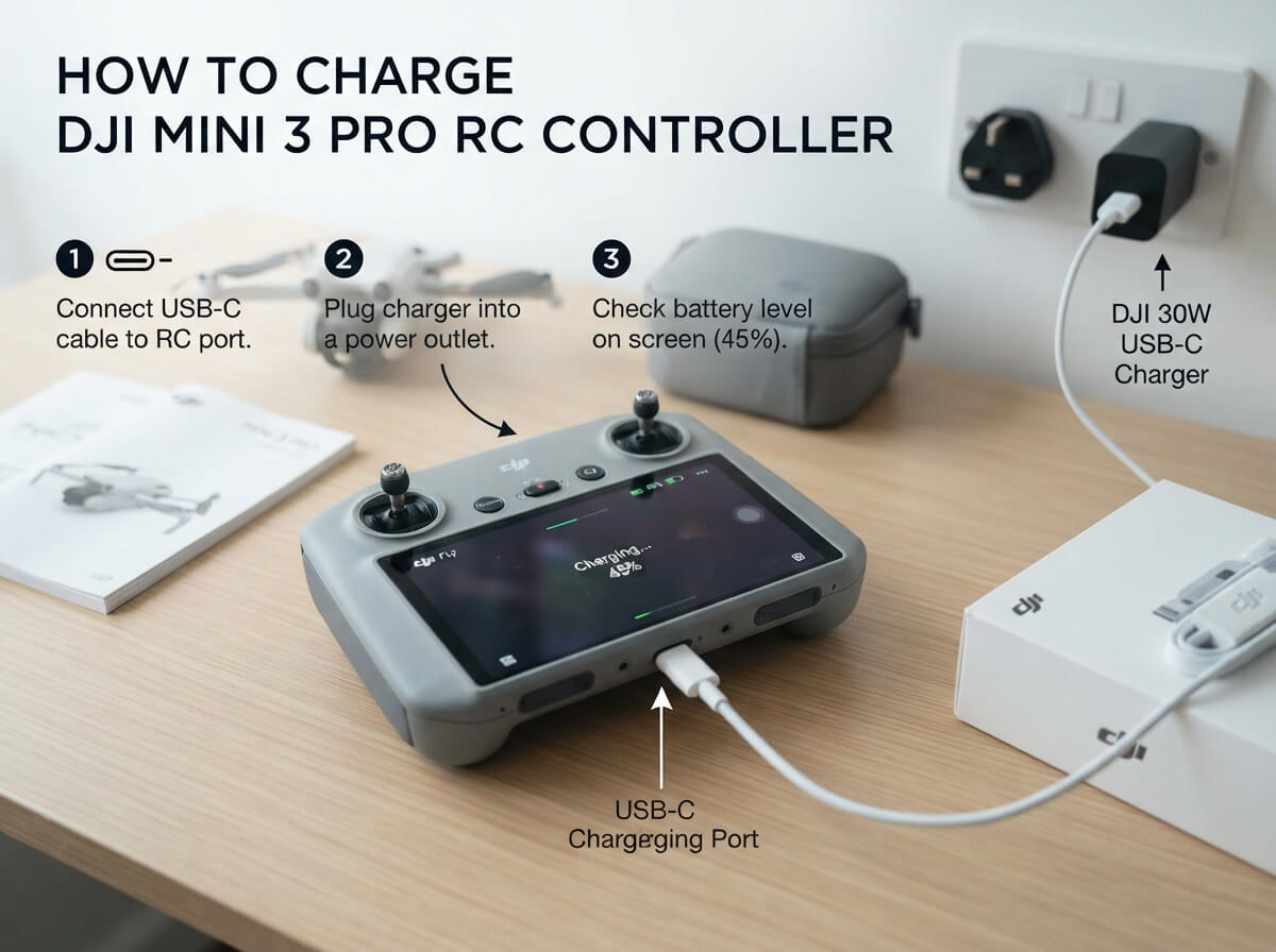 How to Charge Your DJI Mini 3 Pro RC Controller
